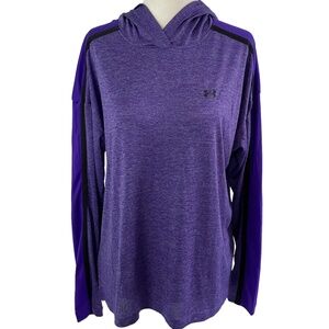 New Under Armour Graphic Print Loose Fit Hooded Top Tech Twist Purple Size Small